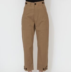 Mijeong Park Cropped Workwear Pant in Camel